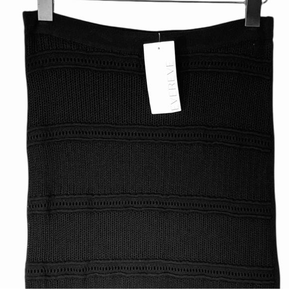 NWT Z Supply Finley Fringe Crochet Skirt in Black Size Small Midi Length Pull On - Picture 10 of 12